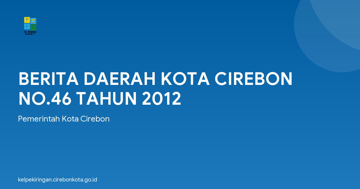 BERITA DAERAH KOTA CIREBON NO.46 TAHUN 2012